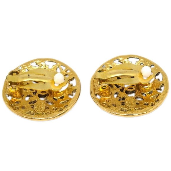Chanel Button Earrings Clip-On Gold - Picture 3 of 4